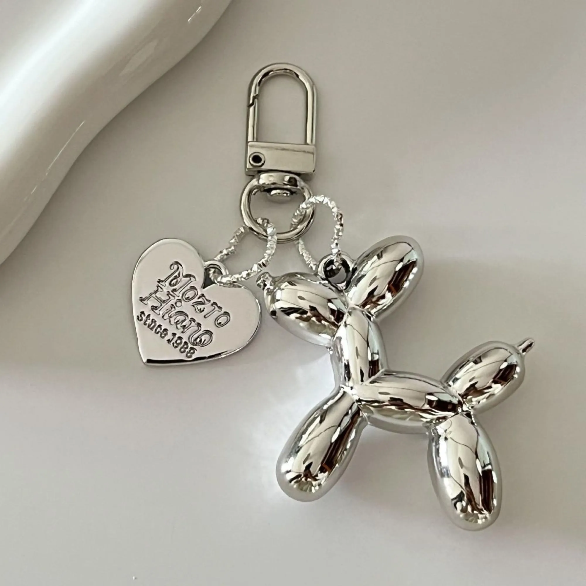 Silver Balloon Dog Charm