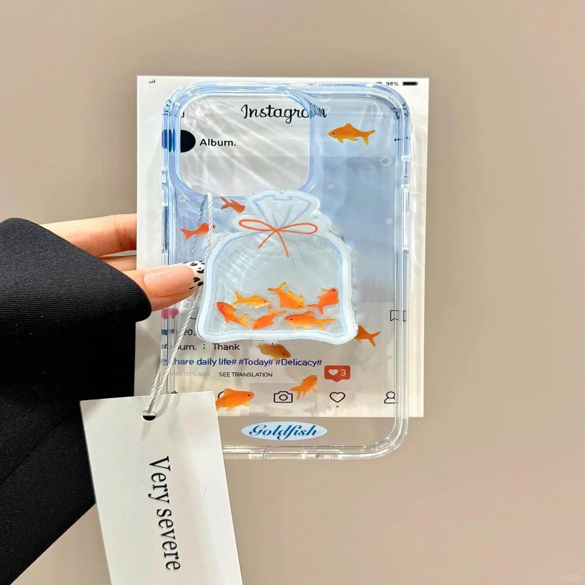 Blue Goldfish Phone Case with Stand