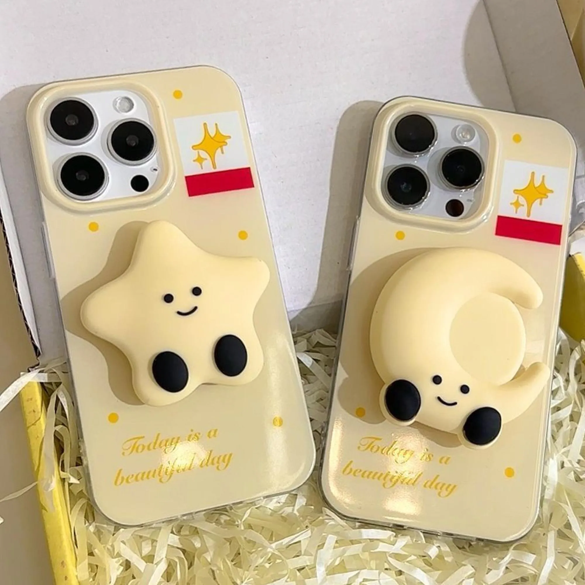 3D Star Moon Stand Phone Case
