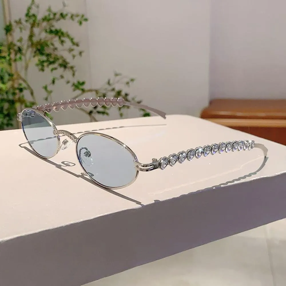 Women's Heart-Shaped Rhinestone Sunglasses